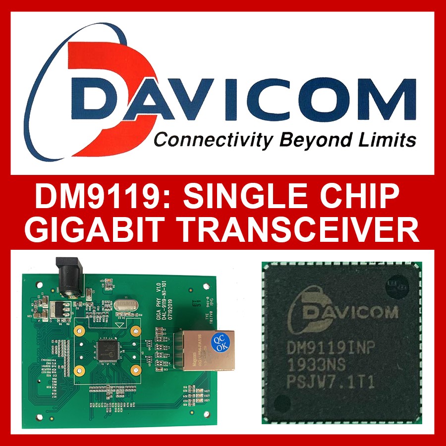 Logo-Der neue Single-Chip-Gigabit-Ehternet-Transceiver DM9119INX